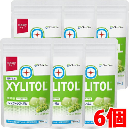 【6個】【メール便発送】 味長続き XYLITOL キシリトールガム 歯科専用 マスカット (ラミチャック 35g)×6個