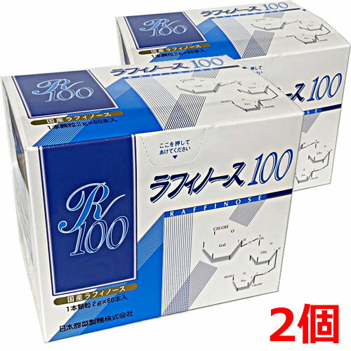 ラフィノース100 甘さは砂糖の1／5程度です。 北海道特産のてん菜（ビート）から抽出された天然のオリゴ糖「ラフィノース」を原料に、オリゴ糖100％の食べやすい顆粒に仕上げました。 ラフィノースは胃や小腸で消化吸収されにくく、善玉菌であるビフィズス菌が凄む大腸に届きます。 ビフィズス菌はラフィノースを栄養源に活性化し、私たちのすこやかな毎日をサポートします。 お召し上がり方 1日あたり1～3ステックを目安にお体の調子に合わせてお召し上がり下さい。 ヨーグルトにかけたり、コーヒーや紅茶に溶かしてお召し上がりいただいても構いません。 なお、食べすぎますとお腹がゆるくなることがあります。 成分 ラフィノース（北海道製造） 栄養成分表示 （1包(2g中)） エネルギー 3.5kcal たんぱく質 0g 脂　　質 0g 炭水化物 1.7g 食塩相当量 0g ラフィノース 2.0g 販売元 日本甜菜製糖株式会社 〒108-0073 東京都港区三田三丁目12番14号　 TEL03-6414-5522（代表） 区分 オリゴ糖類食品／日本製 広告文責：ヘルスケアコヤマ　029-302-2920※リニューアル、発売終了、成分変更、規格変更などの場合がございます。予めご了承くださいませ。