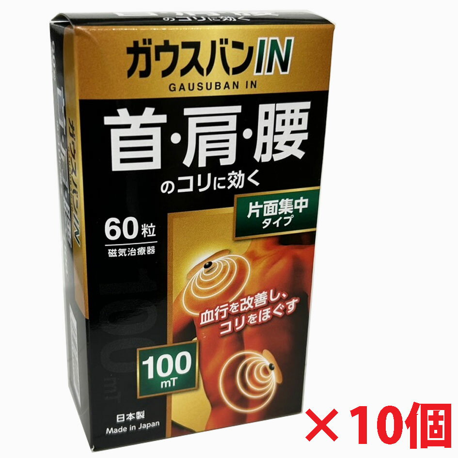 【10個セット】磁気治療器ガウスバンIN (100mT) 60粒x10個