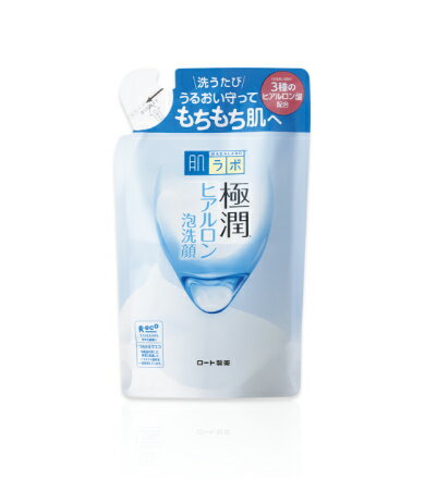 【ゆうメール発送 送料無料】ロート製薬 肌ラボ 極潤 ヒアルロン泡洗顔 つめかえ用 140mL