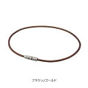 【メール便発送・送料無料】RAKUWA磁気チタンネックレス BULLET ブラウン/ゴールド 50cm (管理医療機器) 【smtb-s】【RCP】