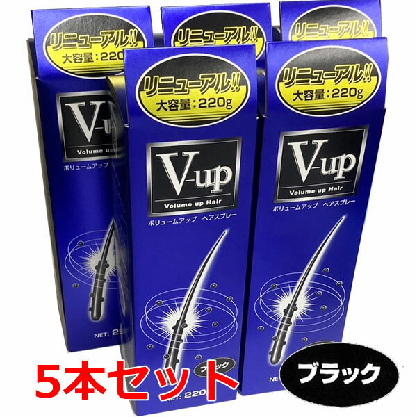 【ブラック】【5本セット】細毛・薄毛をボリュームアップ ピノーレ V−up ヘアスプレー ブラック  ...