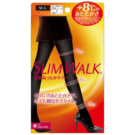 【M〜L】スリムウォーク 美脚あったかタイツ ブラック MLサイズ SLIMWALK