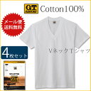 【ホワイト限定!】【お買得な2枚組!×2パック※4枚】【メール便送料無料】GTホーキンス 綿100%Vネック半袖Tシャツ2枚組×2!グンゼ