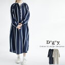  D*g*y コットンオックス ストライプ ワンピース 春 夏 秋 冬 スキッパー スリット dgy デコカンパニー ディージーワイ 88-D9031