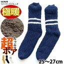 グンゼ 極暖 超たっぷりボアニットダブルライン入りソックス 紳士靴下 あたたか保温 25?27cm【メール便可】