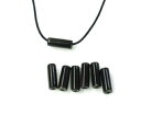 水牛アクセサリーパーツ、管玉・直径7mm。特上黒(天然色)。7個(セット)の価格。長さ20m/m・外径7m/m・紐穴の径3m/m・本水牛角。日本製。ゆうパケット...