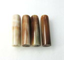 水牛印材・12×45mm。4本(セット)の価格。ミックスカラー(天然色)。直径12mm・長さ45mm・芯持ち・本オランダ水牛角。二番目、三番目の画像は使用例です。篆刻方法在中。日本製。ゆうメール便。