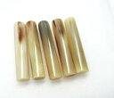 水牛印材・12×60mm、特上色物(天然色)。5本(セット)の価格。プロ用。本オランダ水牛・芯持。二つの画像は同一のものです。日本製。ゆうメール便。