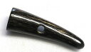 水牛ダッフルボタン・65mm。特注品(一つ穴)。特上黒(天然色)・長さ65mm・紐穴の径6mm・本インド水牛角。二つの画像は同一のものです。日本製。ゆうメール便...