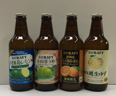 クラフトチューハイ 地域限定品 飲み比べ 小笠原島レモン 埼玉産越生ゆず 静岡産三ケ日みかん 小田原うめ 4種類×各3本 12本入りセット 330ml 宝 タカラ寶CRAFT