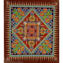 【在庫処分・アウトレット・訳あり】インドの吉兆絵「ランゴリ」のステッカー 【38cm×38cm】【メール便不可商品】【アジア雑貨】【アジアン雑貨】【インド雑貨】【曼荼羅】【マンダラ】【RCP】