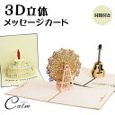 立体 メッセージ カード 3D カード メッセージカード グリーティングカード バースデーカード メッセージ 誕生日カード レターセット カード 封筒付き