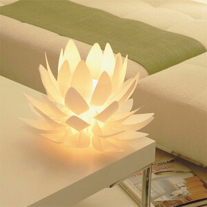 ■蓮の花のあかり|【Origami-lite蓮花M】置きあかり|100V40W(中間スイッチ)【カメヤマ】【盆提灯】【モダン提灯】【初盆】【あかり】仏具モダン