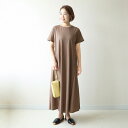 【キャメル:5月中旬発送予定】OMNES (オムネス) 【シワになりにくい】接触冷感フレアワンピース ブラック/キャメル
