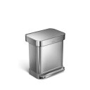 【受注発注】simplehuman (シンプルヒューマン) レクタンギュラーステップダストボックス ライナーポケット付 30L シルバー ゴミ箱/正規販売店【大型送料】