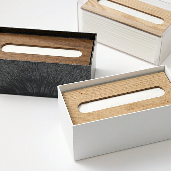 ※こちらはKOZラッピング対象外の商品です。 サイズ：約W24.1×D12×H10.7cm：内寸 約W23.3×D11.3×H10.2cm材質：本体 / PET樹脂（クリア）、 ABS樹脂（ホワイト・ブラック）木蓋 / 天然木突板（ラッカー...