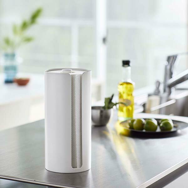 【お取り寄せ】山崎実業tower (タワー) 隠せるキッチンペーパーホルダー ホワイト/ブラック