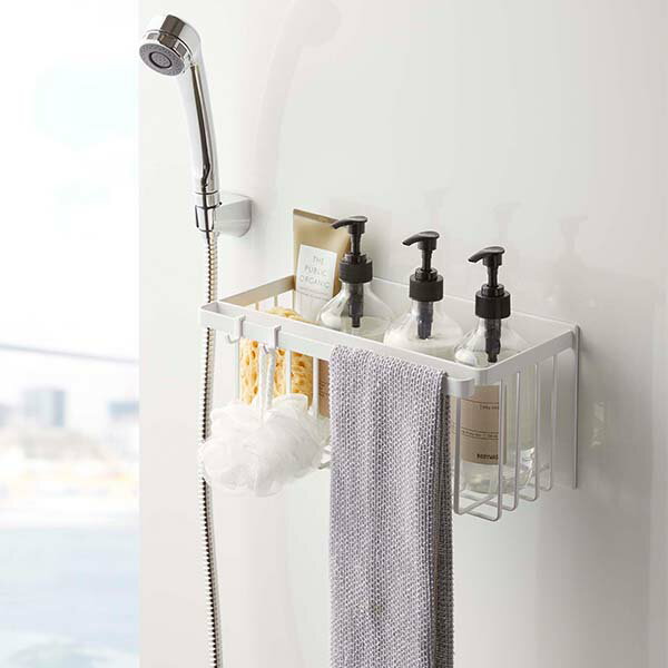 【お取り寄せ】山崎実業tower (タワー) マグネットバスルームバスケット ホワイト/ブラック