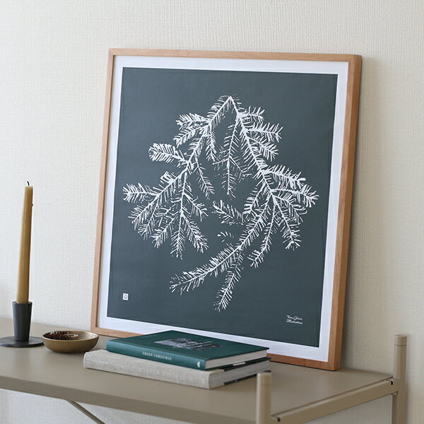 Teemu Jarvi (テーム・ヤルヴィ) ポスター Spruce Branch(スプルースブランチ) 50×50cm フォレストグリーン/ホワイト 北欧/フィンランド/インテリア/日本正規代理店品