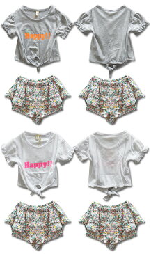 韓国子供服 女の子 上下 セットアップ【RAYALICE レイアリス 前しばりネオンHAPPY!!半袖上下 セットアップ Tシャツ ショートパンツ】韓国子供服 110cm 120cm 130cm 140cm 150cm 160cm 韓国子供服 女の子韓国子供服 上下セットアップ 韓国子供服 パジャマ 子供