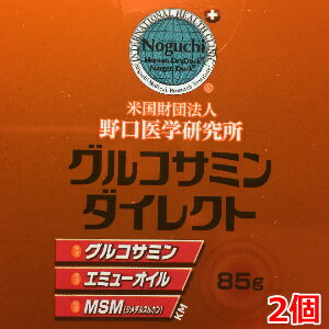 グルコサミンダイレクト 85g 2個セット 塗るグルコサミン エミューオイル＆MSM配合クリーム 野口医学研究所