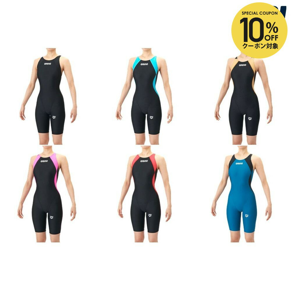 【10％OFFクーポン対象】アリーナ ARENA 水泳水着 ジュニア レーシングワンピーススパッツ（オープンバック・ハーフレッグ） AS6SRC50G