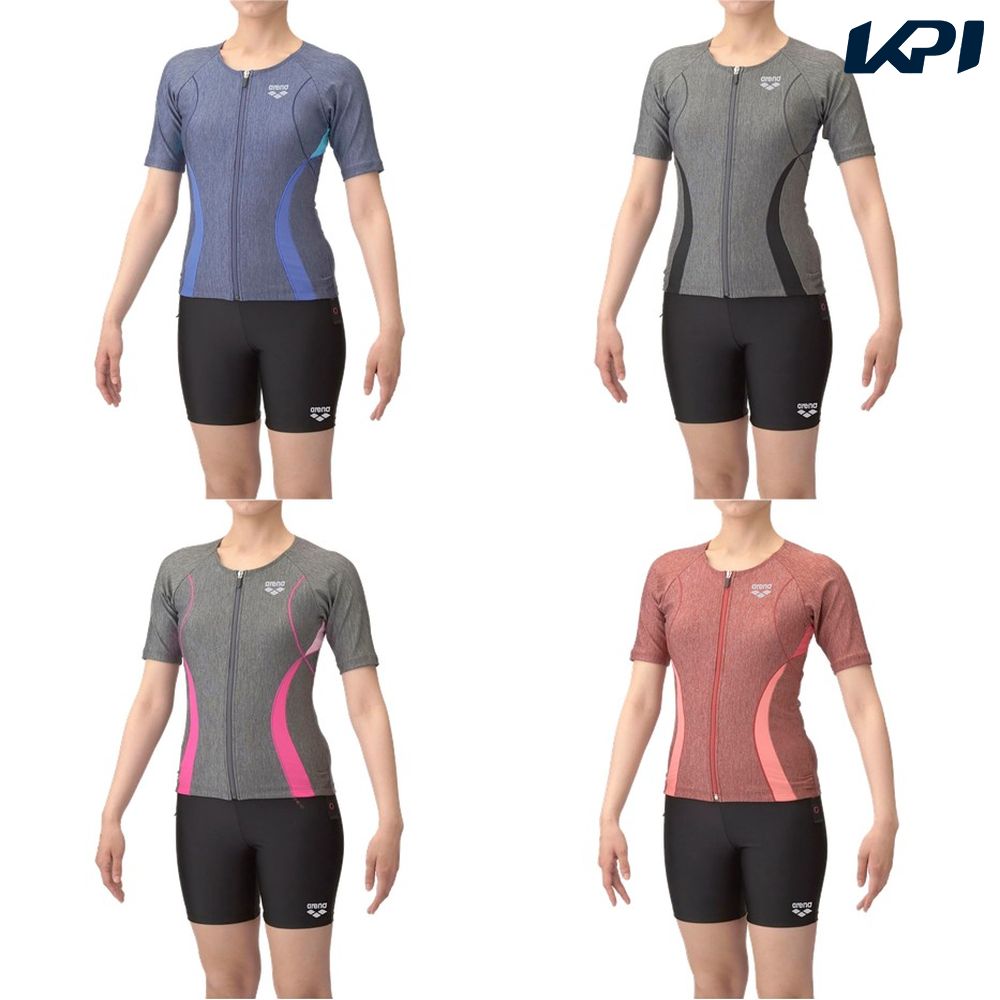 アリーナ ARENA 水泳水着 レディース フィットネスセパレーツ(カバーバック・ミドルレッグ・差シ込ミパッド) AS5SWF44L