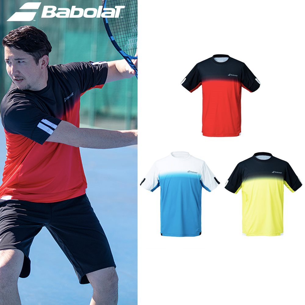 【全品10％OFFクーポン 】バボラ Babolat テニスウェア メンズ CLUB SHORT SLEEVE SHIRT ショートスリーブシャツ BUG1310C 2021SS