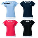 【全品10％OFFクーポン▼】「あす楽対応」バボラ Babolat テニスウェア レディース CLUB SHORT SLEEVE SHIRT ショートスリーブシャツ BWG1330C 2021SS『即日出荷』