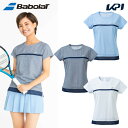 【全品10％OFFクーポン▼】バボラ Babolat テニスウェア レディース PURE SHORT SLEEVE SHIRT 半袖Tシャツ BWG4326 2024SS