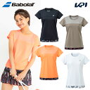 【全品10％OFFクーポン▼】バボラ Babolat テニスウェア レディース PURE SHORT SLEEVE SHIRT 半袖Tシャツ BWP4524 2024SS