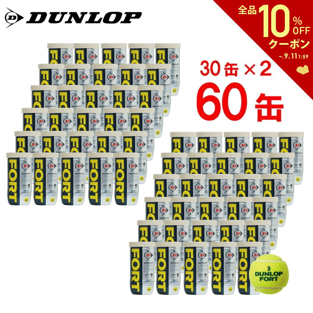 【全品10％OFFクーポン 】【365日出荷】 あす楽対応 DUNLOP ダンロップ FORT フォート [2個入]2箱セット 30缶 2=120球 テニスボール 即日出荷 