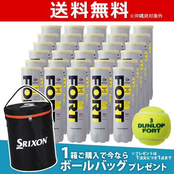 【全品10％OFFクーポン対象】「ボールバッグプレゼント」DUNLOP（ダンロップ）「FORT（フォート）[4個入]1箱（30缶/120球）」テニスボール