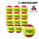 ボール 【全品10％OFFクーポン▼】DUNLOP(ダンロップ)「STAGE 3 RED（ステージ3レッド 12個入り）1ダース STG1GRB3TIN」キッズ/ジュニア用テニスボール