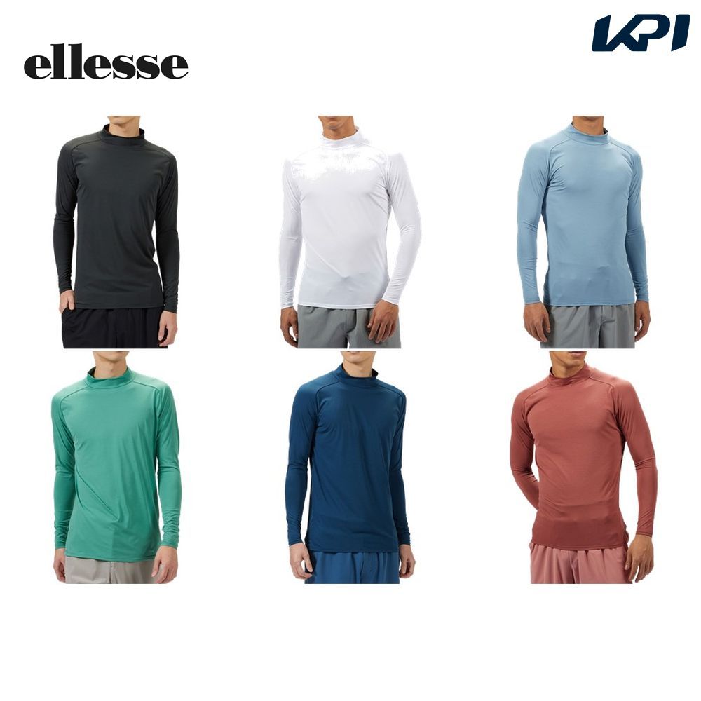 【全品10％OFFクーポン▼】エレッセ Ellesse テニスウェア メンズ スキンシェルブリーズモックネックUVシャツ EM723151 2023SS 1