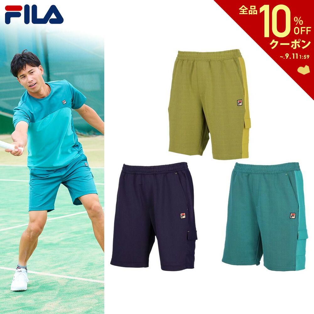 フィラ FILA テニスウェア メンズ ハーフパンツ デニムニット カーゴハーフパンツ VM5625 2023FW