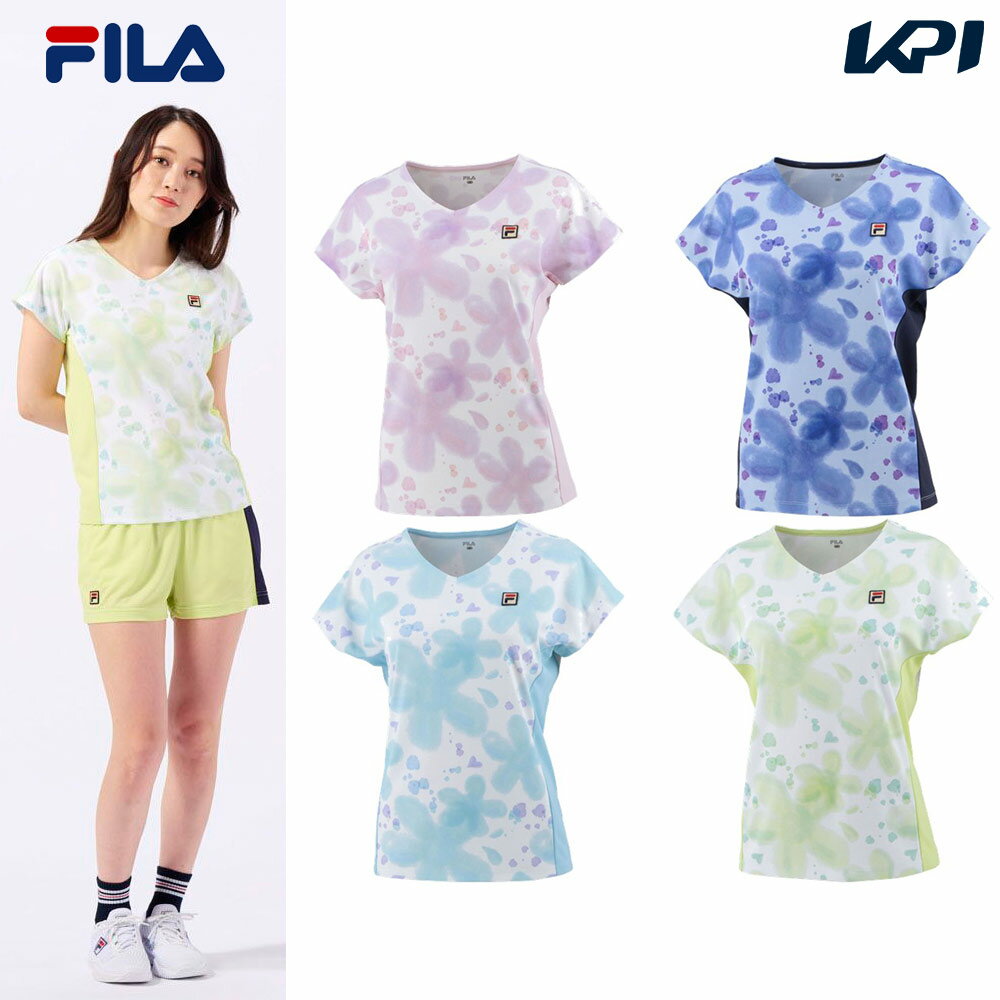 フィラ FILA テニスウェア レディース 総柄ゲームシャツ VL2581 2023SSのサムネイル