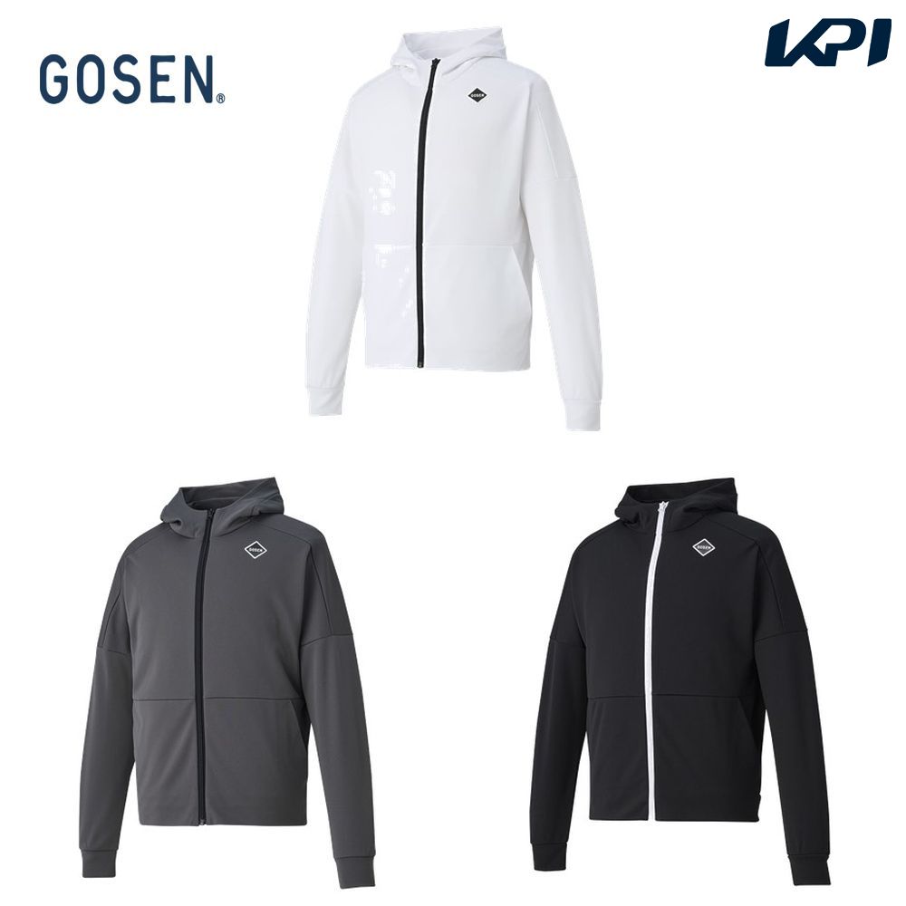 【全品10％OFFクーポン 】ゴーセン GOSEN テニスウェア ユニセックス 裏起毛ストレッチパーカー W2342 2023FW