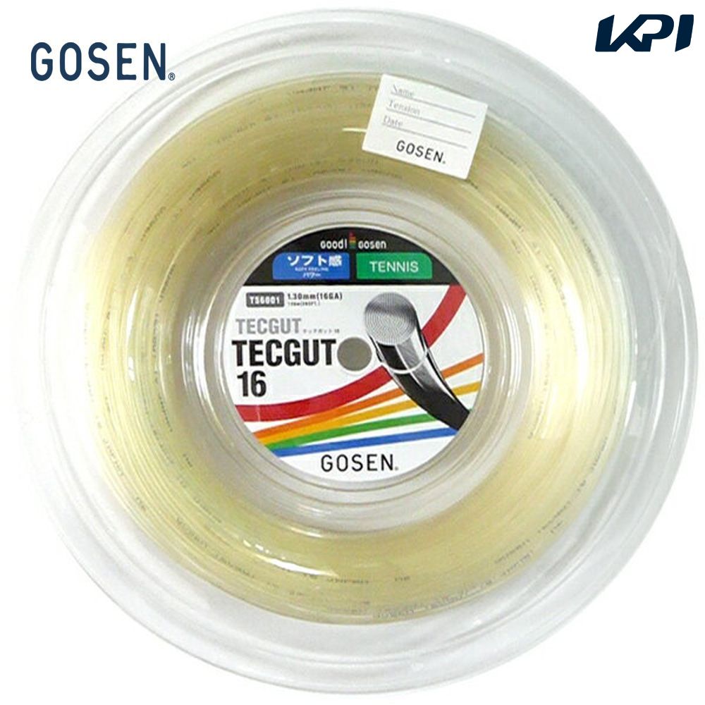 【全品10％OFFクーポン▼】GOSEN（ゴーセン）「テックガット16 120mロール」ts6001硬式テニスストリング（ガット）