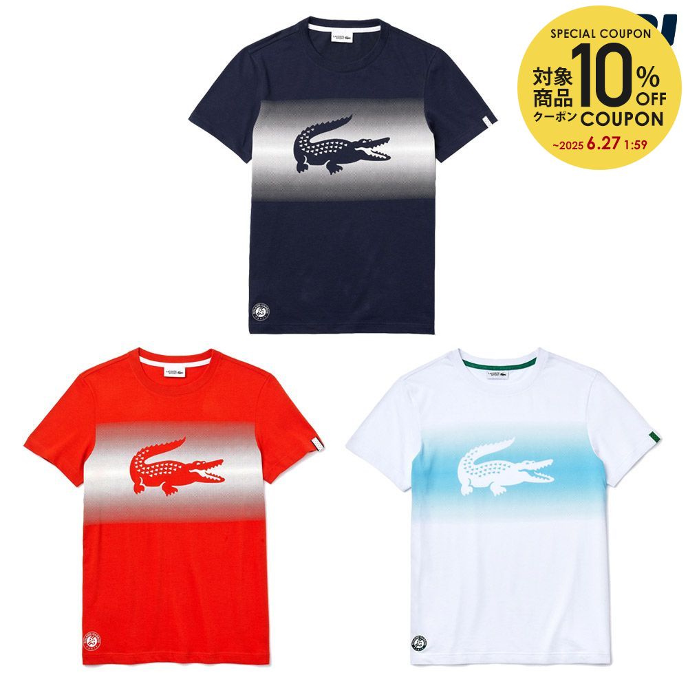 【全品10%OFFクーポン▼〜9/5】「あす楽対応」ラコステ LACOSTE テニスウェア メンズ ROLAND GARROS グラーデーションワニロゴTシャツ TH3616L FW 『即日出荷』