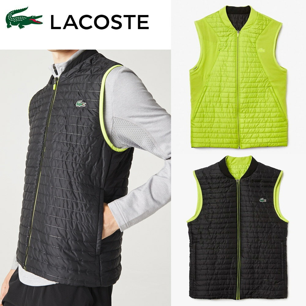 【全品10％OFFクーポン 】 あす楽対応 ラコステ LACOSTE テニスウェア メンズ ブルゾン リバーシブルパッデッドベスト BH9266L 2022FW 即日出荷 