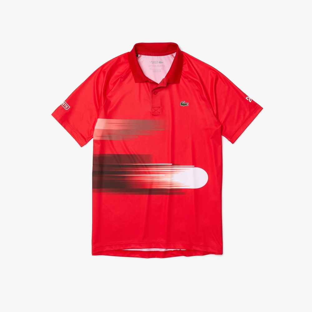 【全品10%OFFクーポン▼〜9/5】【365日出荷】「あす楽対応」ラコステ LACOSTE テニスウェア メンズ 「ノバク・ジョコビッチ」テニスボールグラフィックウルトラドライポロシャツ DH0853L 2022SS 『即日出荷』