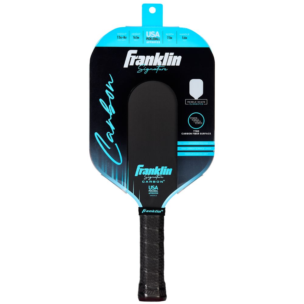 KPIの【10％OFFクーポン対象】フランクリン Franklin ピックルボールパドル Signature Carbon Elongated シグネチャー カーボン エロンゲイティッド 13MM Blue 59325C2｜アングル2