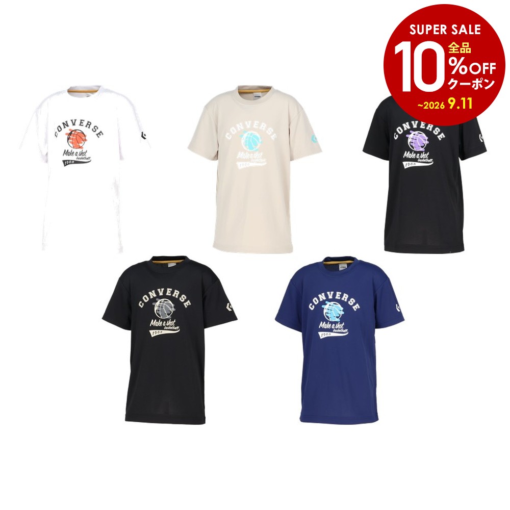 【エントリーで抽選▲最大10万ポイント】コンバース CONVERSE バスケットウェア ジュニア Jr.プリントTシャツ CB461358 2026SS