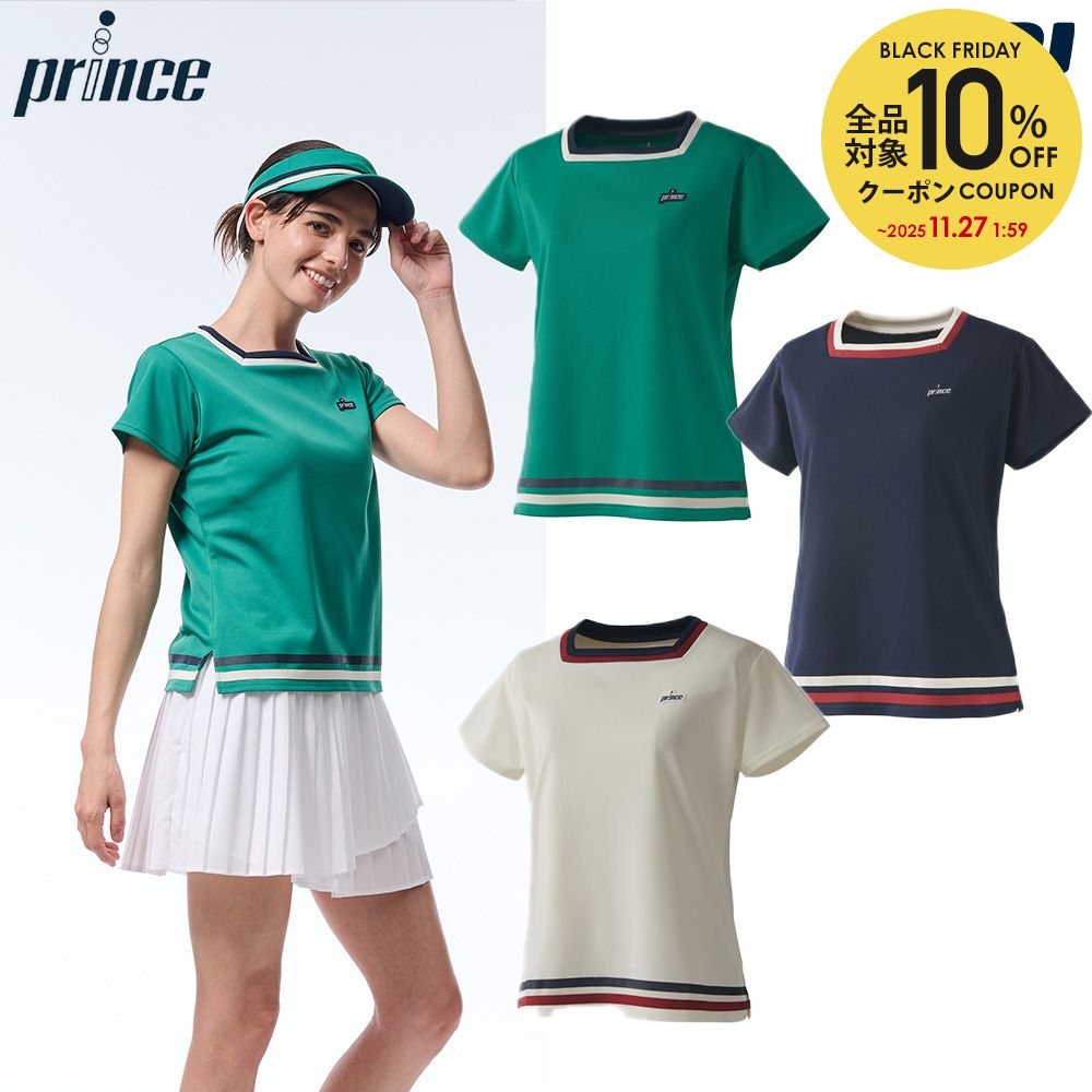 【全品10%OFFクーポン】プリンス Prince テニスウェア レディース ゲームシャツ WF5080 2025FW