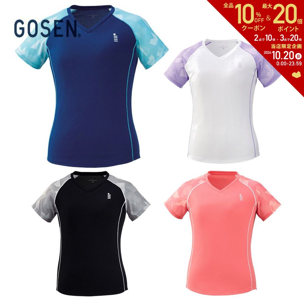 【全品10％OFFクーポン 】ゴーセン GOSEN テニスウェア レディース ゲームシャツ T1921 2019SS