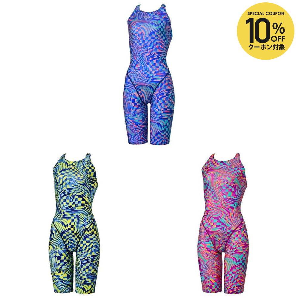 【10%OFFクーポン対象】スピード Speedo 水泳水着 レディース フレックスシグマニューセミオープンバックニースキン3 / FLEX SV S-OP KNEE3 SCW12607F