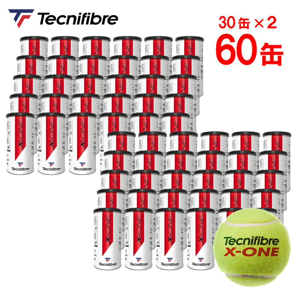 【全品10%OFFクーポン】【2箱セット】『即日出荷』テクニファイバー Tecnifibre テニスボール X-ONE(エックスワン)2個入 1箱(60缶/12...