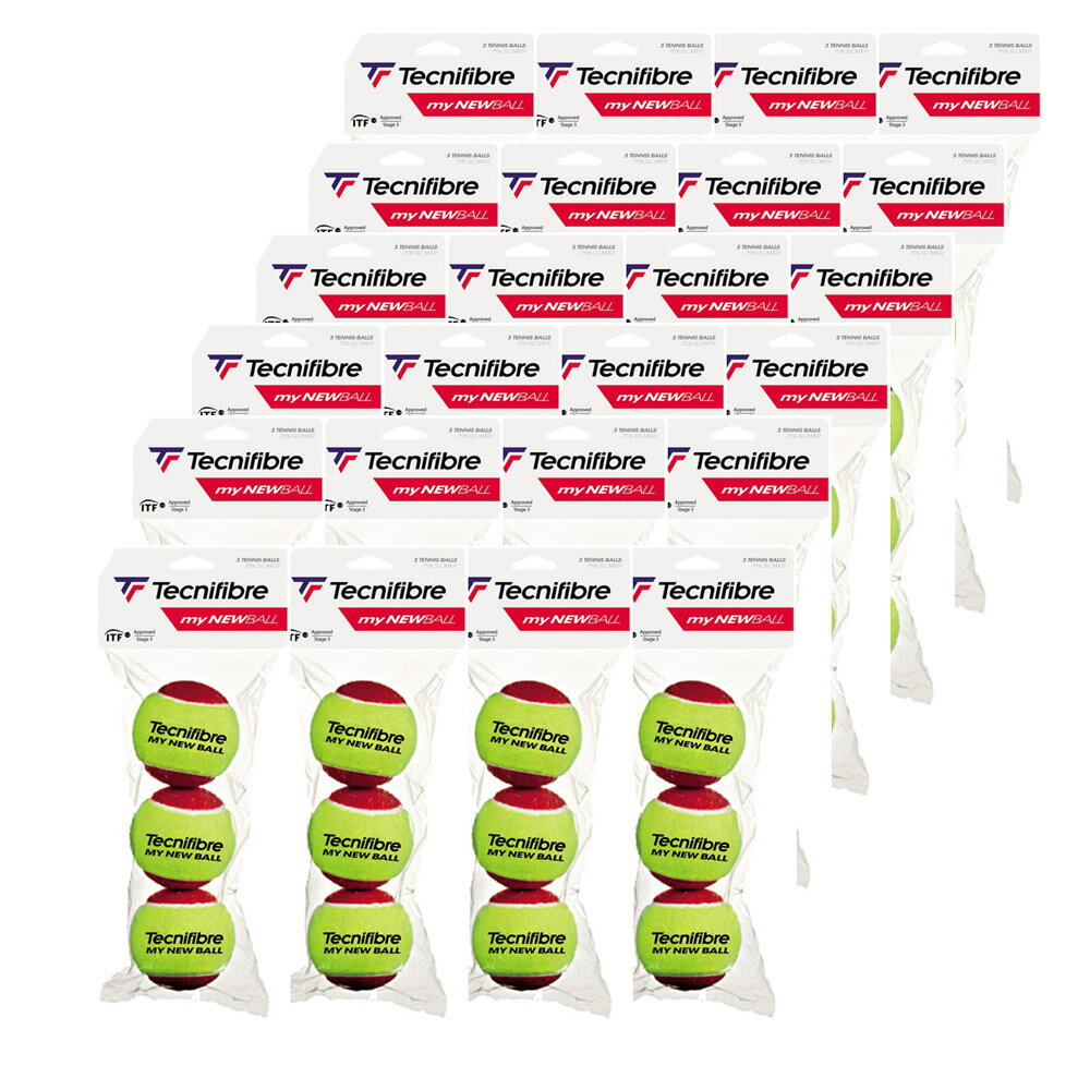 【10％OFFクーポン対象】『即日出荷』テクニファイバー Tecnifibre ジュニアテニスボール MY NEW BALL stage3 ステージ3 60球 ノンパッケージ TBCZRD1